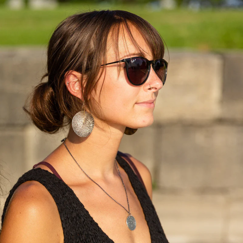 Silver Disc Earrings by jenkahnjewelry