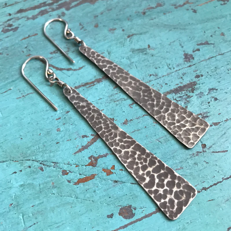Silver Taper Earrings by jenkahnjewelry