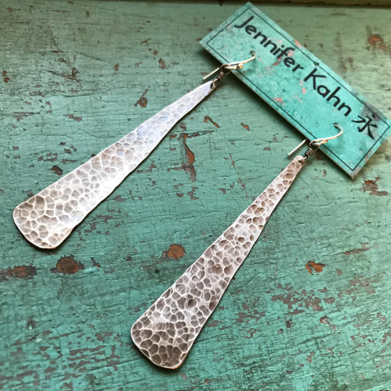 Silver Taper Earrings by jenkahnjewelry