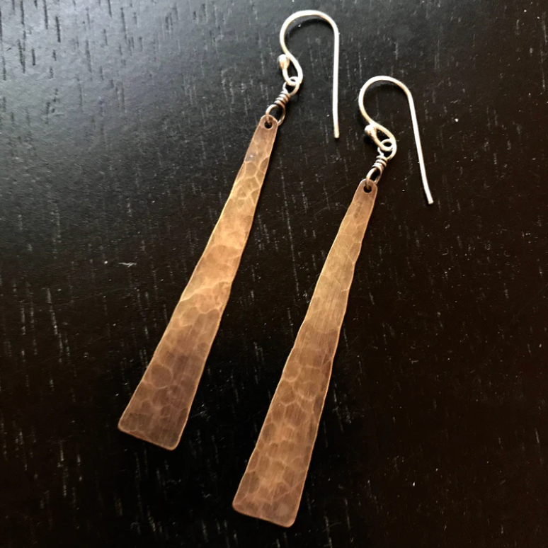 Brass Taper Earrings by jenkahnjewelry