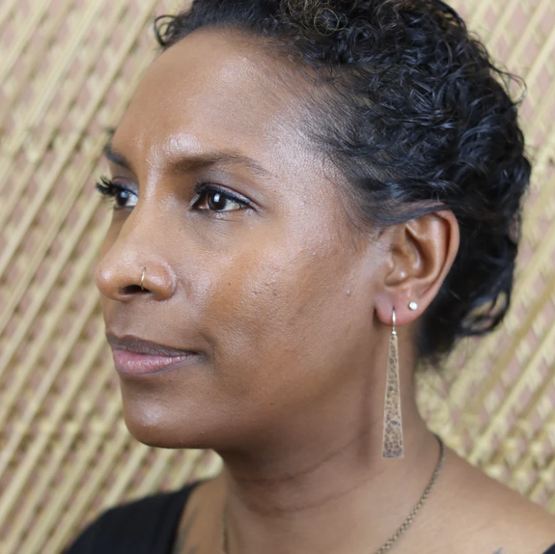 Brass Taper Earrings by jenkahnjewelry