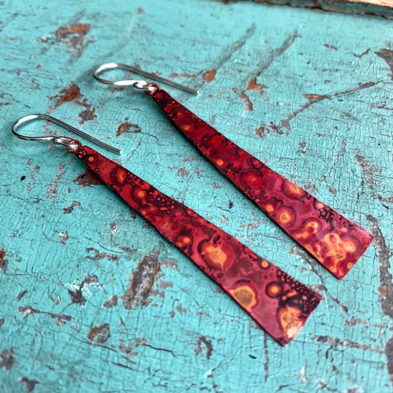 Copper Taper Earrings by jenkahnjewelry