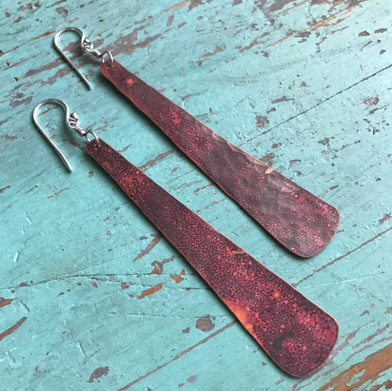 Copper Taper Earrings by jenkahnjewelry