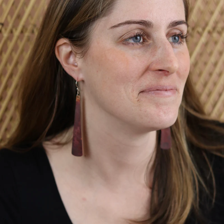 Copper Taper Earrings by jenkahnjewelry