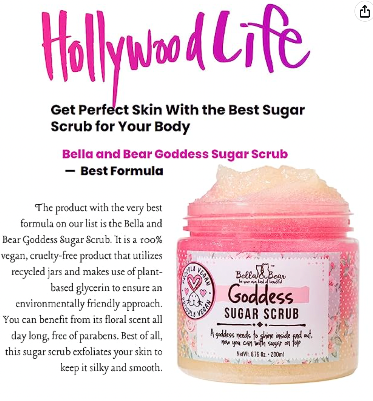Bella & Bear - Goddess Sugar Scrub - Travel Size by SidePony Boutique