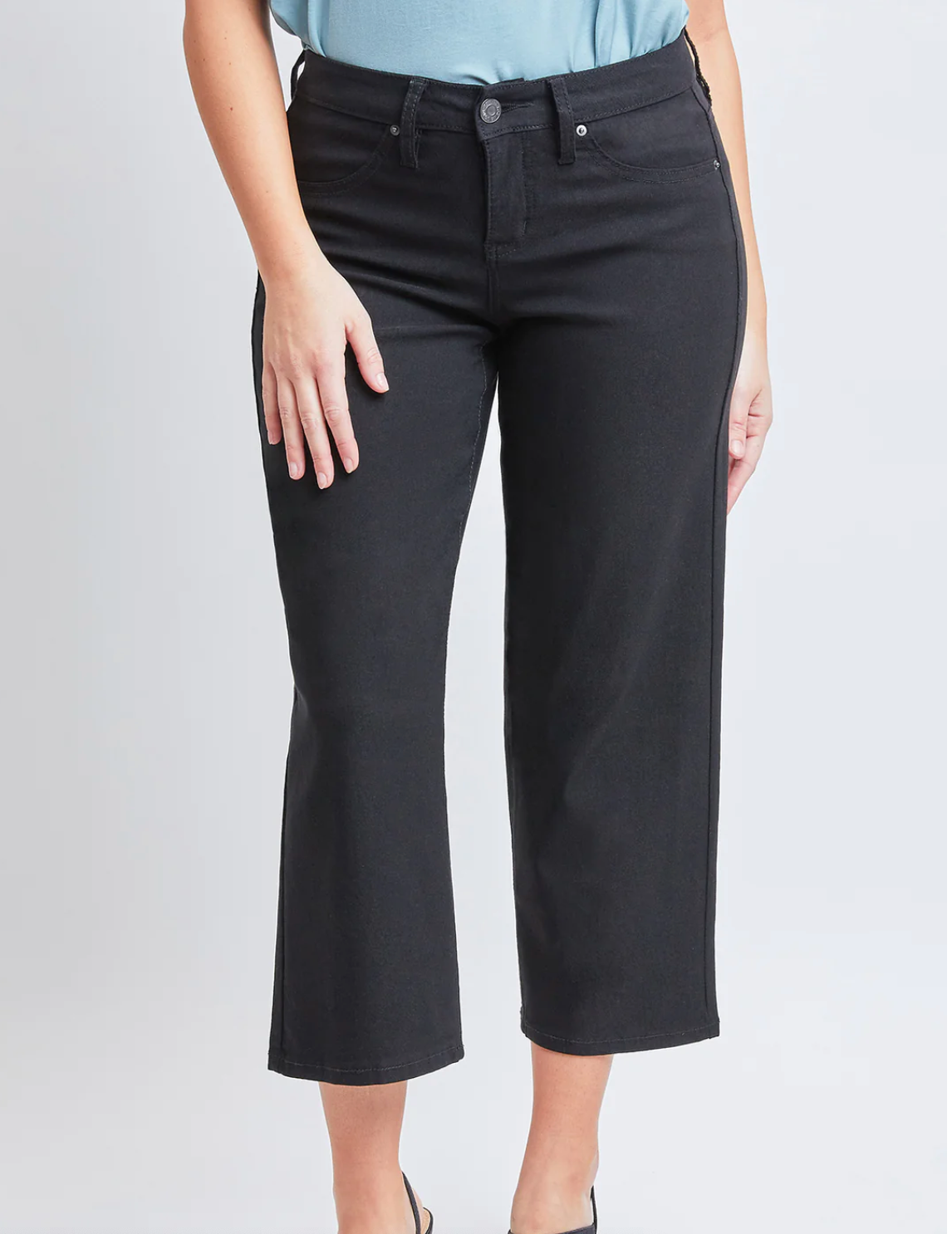 Hyperstretch Cropped Pants In Black by SidePony Boutique