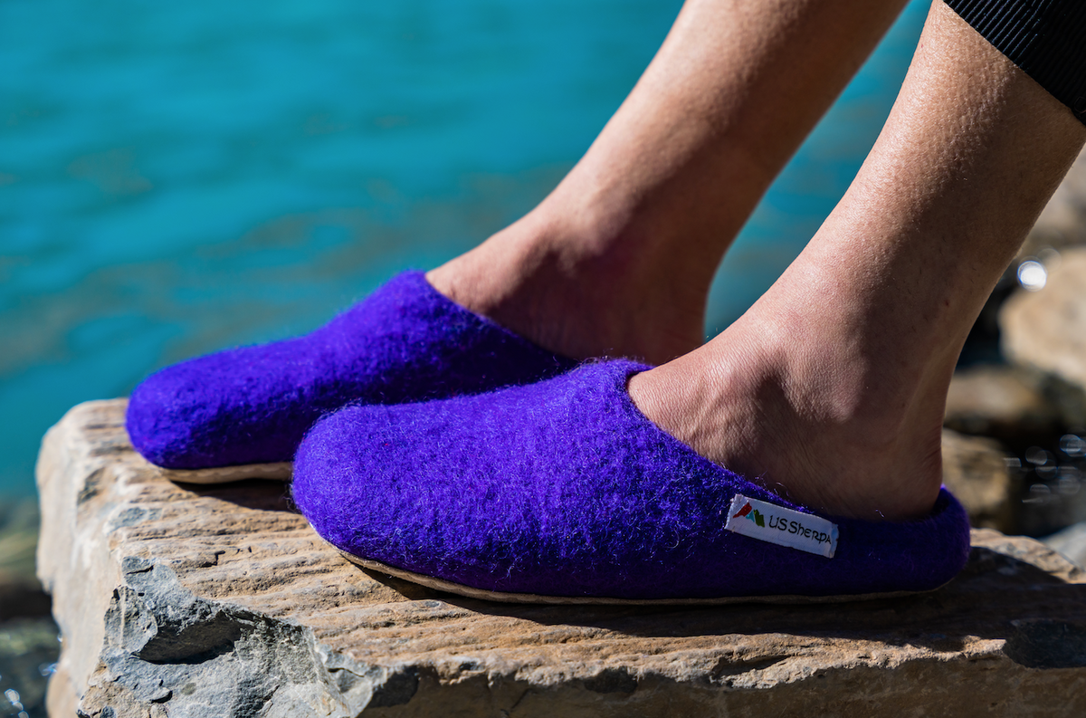 Purple Sherpa Slippers | 909 SS-2