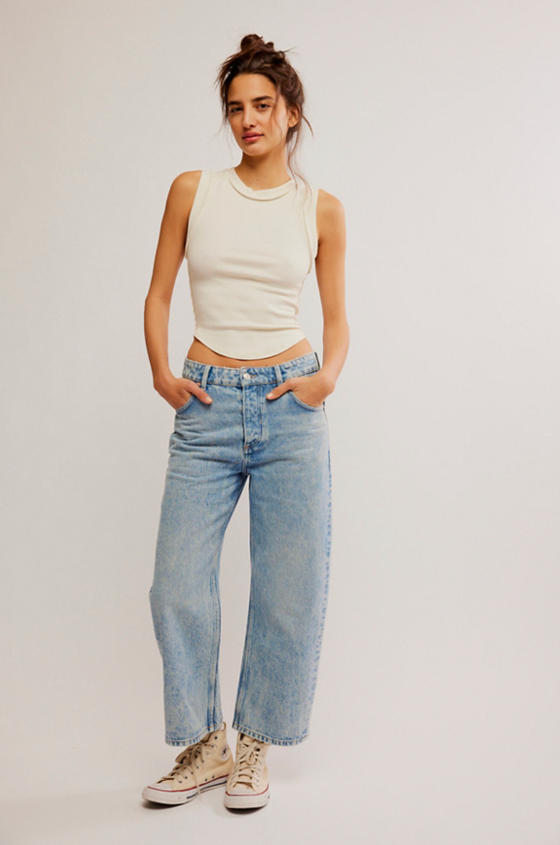 Free People Deep Trance Dropped Boyfriend Jeans by Harbour Thread