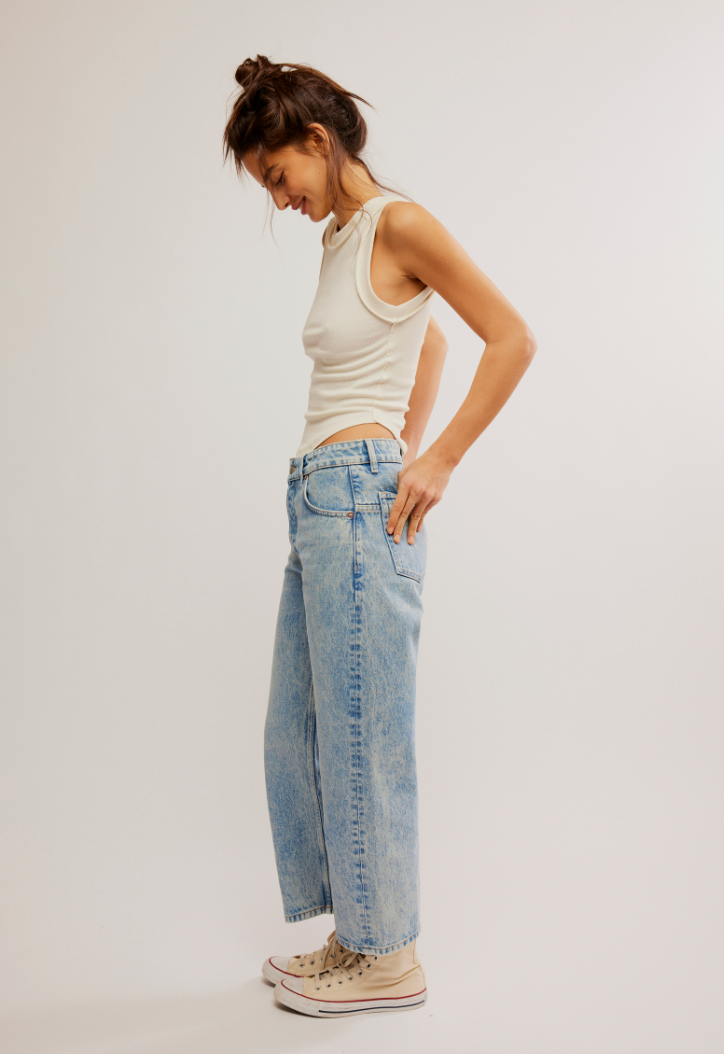 Free People Deep Trance Dropped Boyfriend Jeans by Harbour Thread