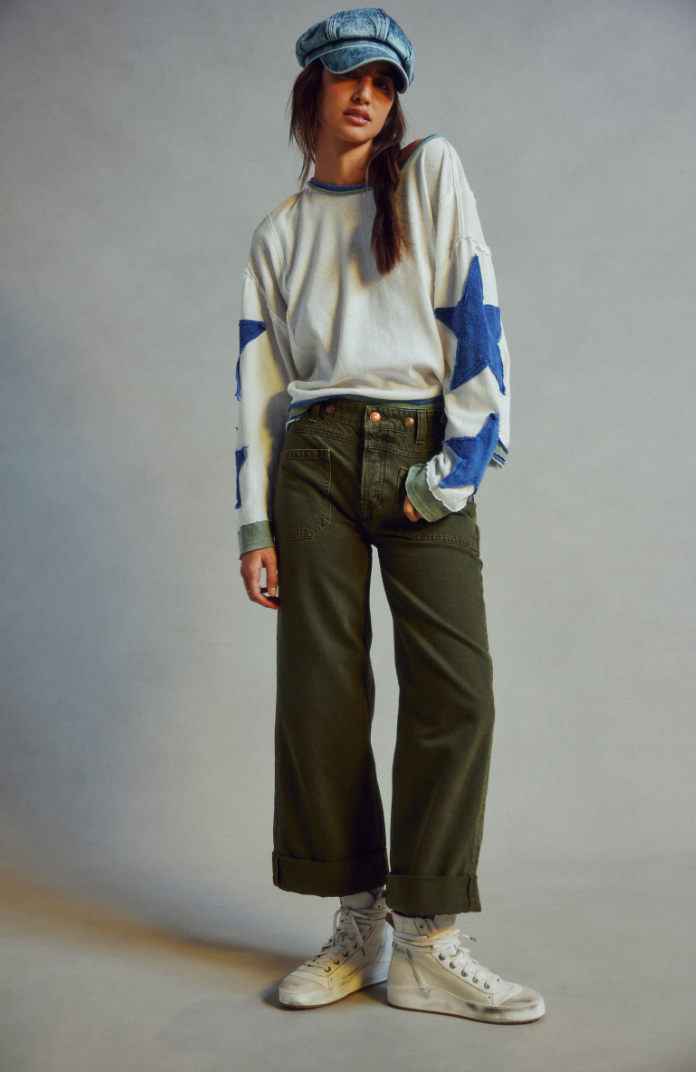 Free People Palmer Cuffed Jean by Harbour Thread