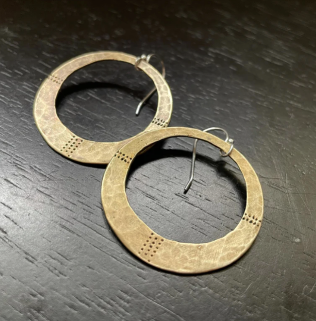 Brass Orijen's Divine Circle Medallion Earrings
