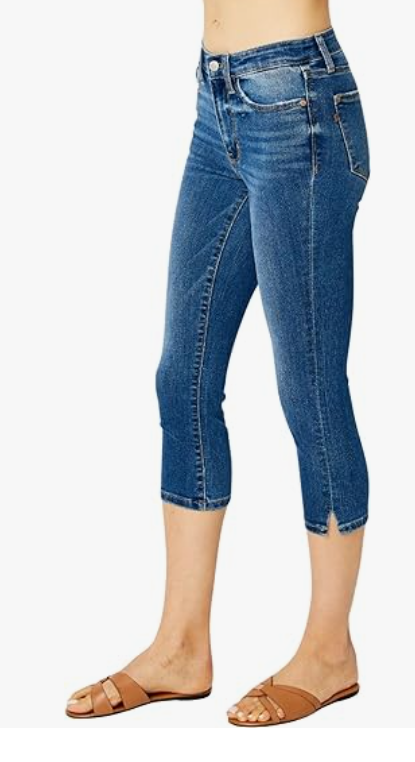 Judy Blue Capri with Side Slit by SidePony Boutique
