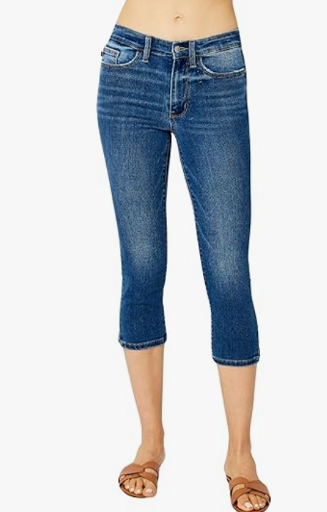 Judy Blue Capri with Side Slit by SidePony Boutique