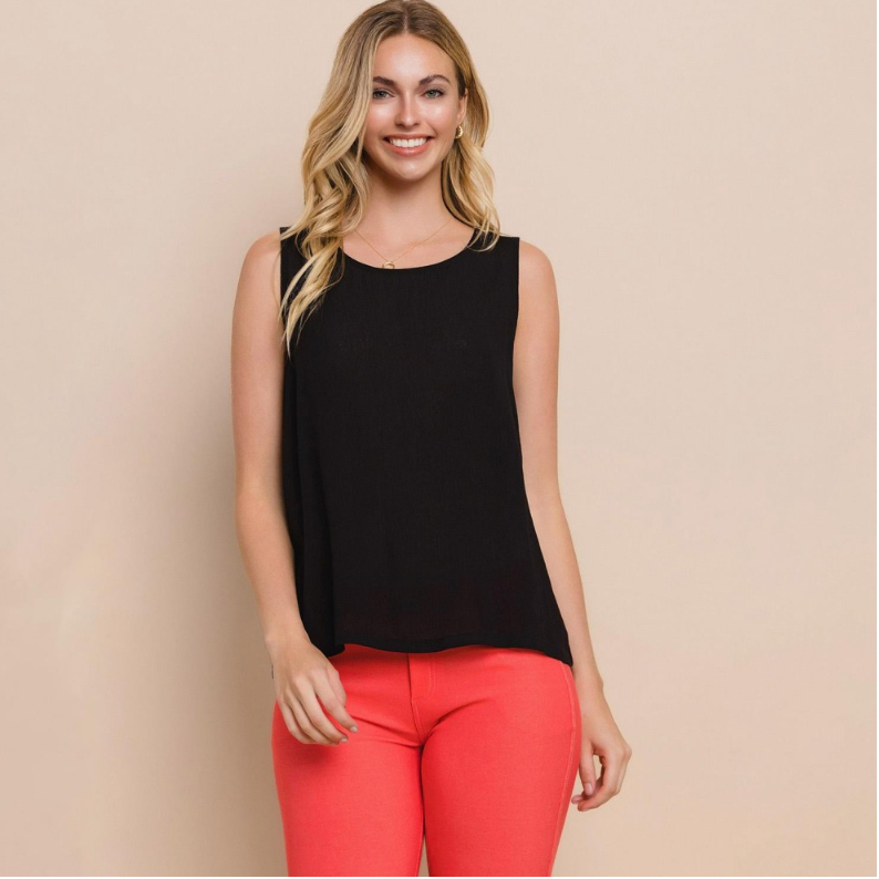 Black Lightweight Tank Top by SidePony Boutique
