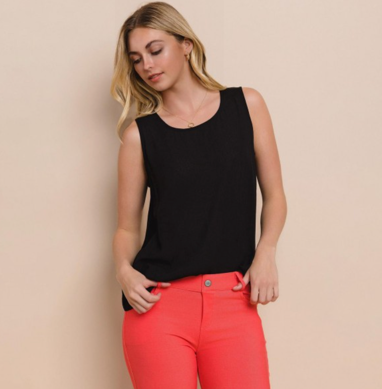 Black Lightweight Tank Top by SidePony Boutique