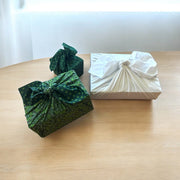 Set of 3 (S, L, XL) Reusable Cloth Furoshiki Gift Wrap | Christmas Trees & White by Shiki Wrap