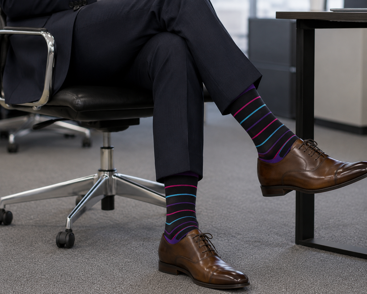 Slim Stripes Purple Men’s Socks