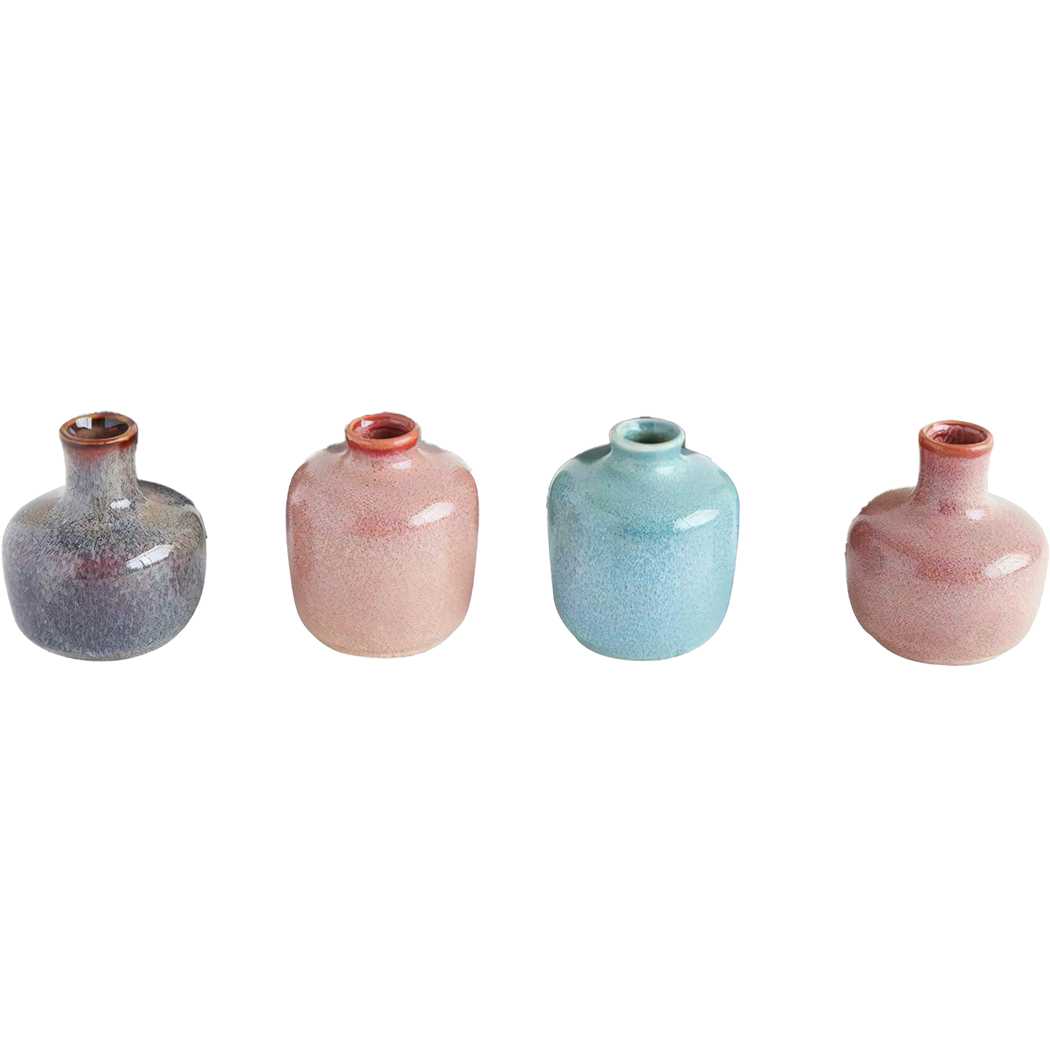 Vase Reactive Glaze Blues Pinks Small (Sold Separately) by Homeportonline