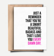 Smart, Beautiful Badass - Greeting Card