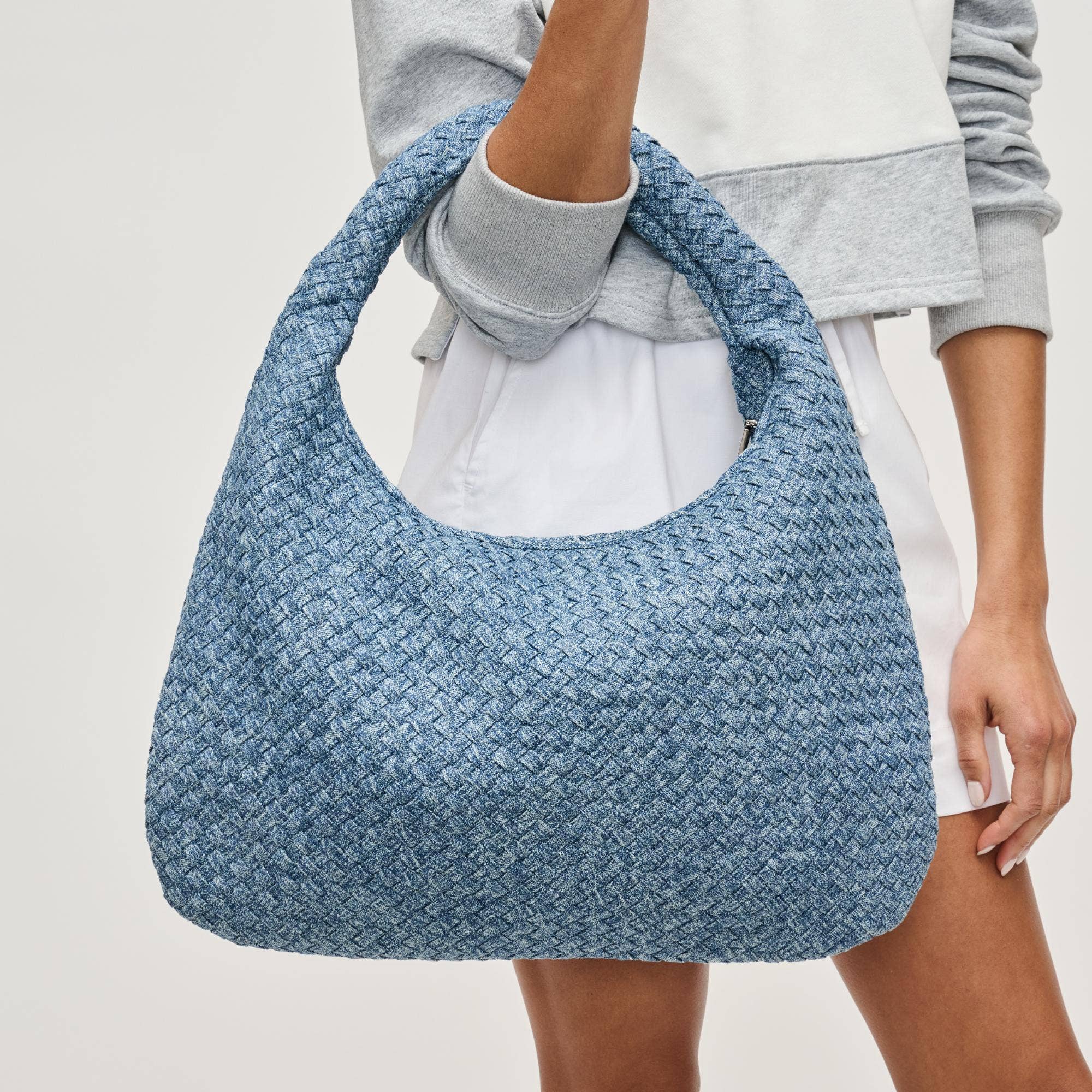 Sol and Selene Dare to Dream - Large Woven Denim Hobo: Denim by Dear Lucy