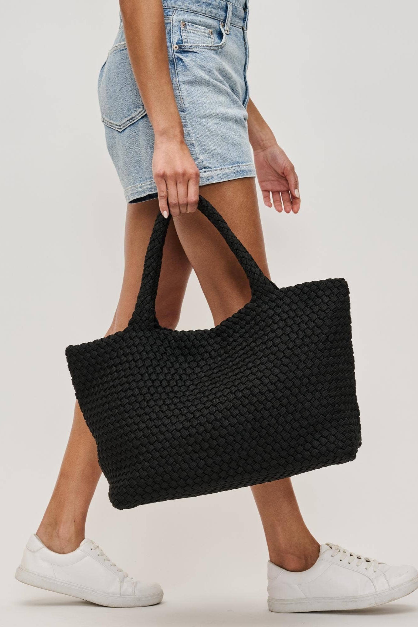 Sol and Selene Sky's The Limit - Large Woven Sustainable Tote: Black by Dear Lucy