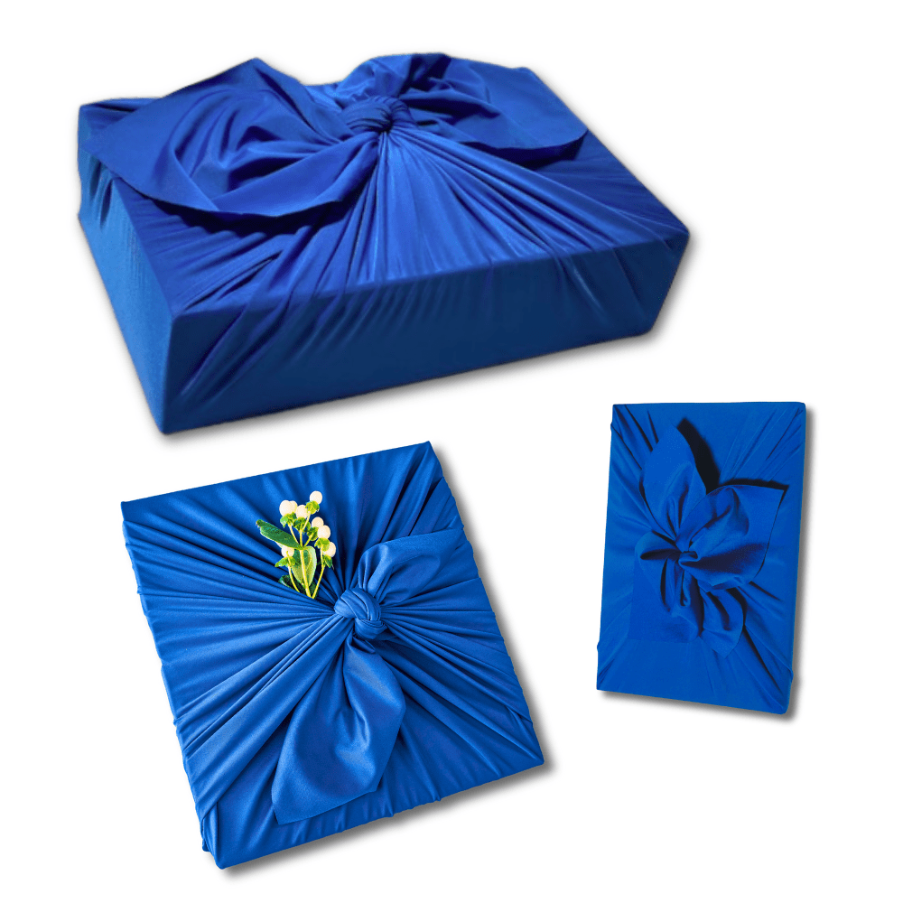 Set of 3 (S, L, XL) Reusable Cloth Furoshiki Gift Wrap | Deep Blue by Shiki Wrap