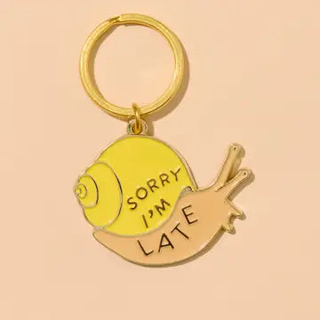 Sorry I'm Late Snail Keychain