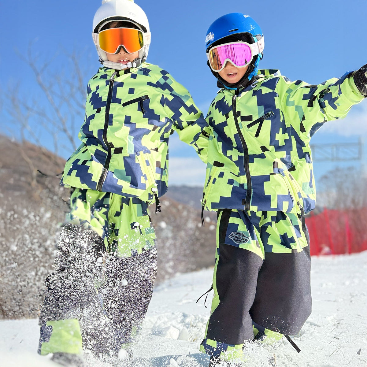 Kids Steeze 2L Shell Jacket - Lime Block Camo