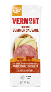 Uncured Gourmet Summer Sausage - 6 oz - Vermont Smoke & Cure