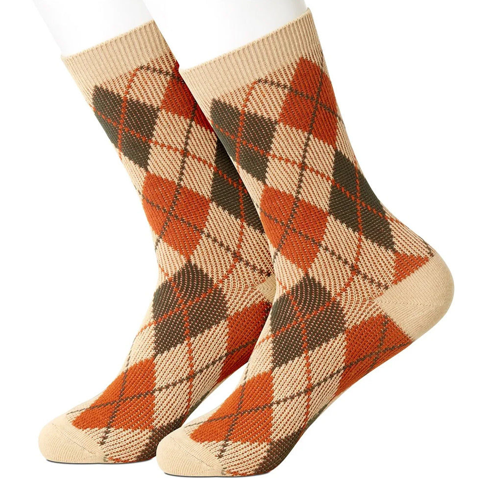 Tan Argyle Women's Socks