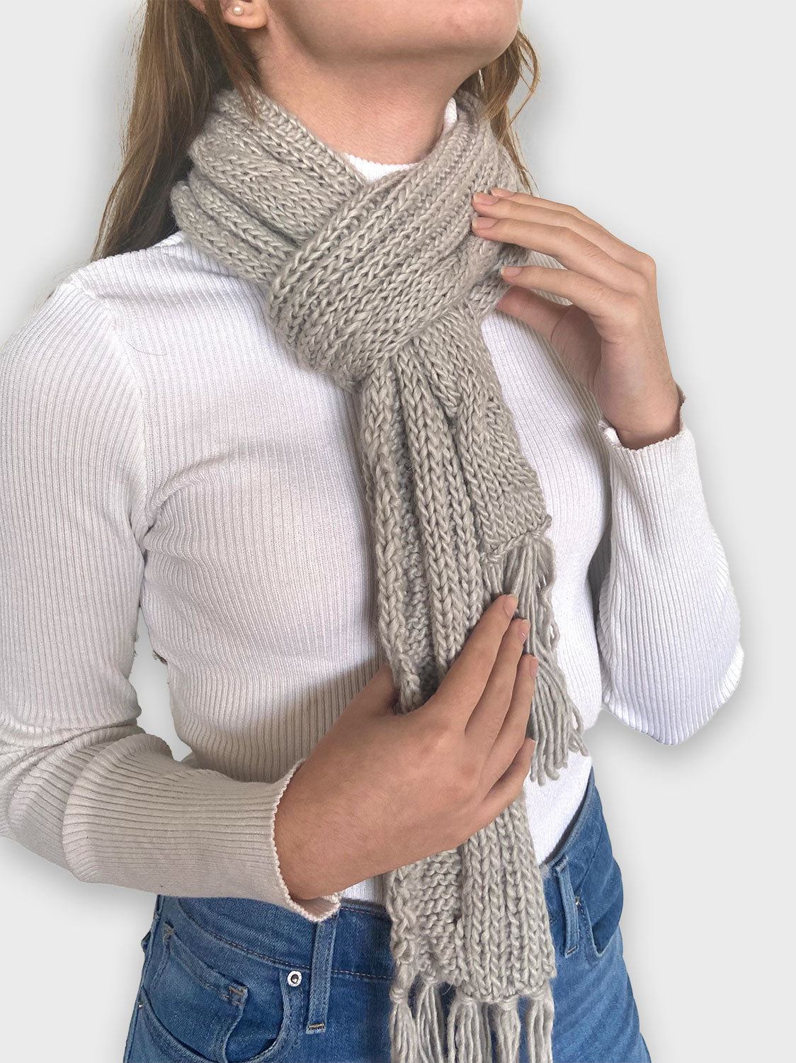 Touch of Grey Alpaca Scarf