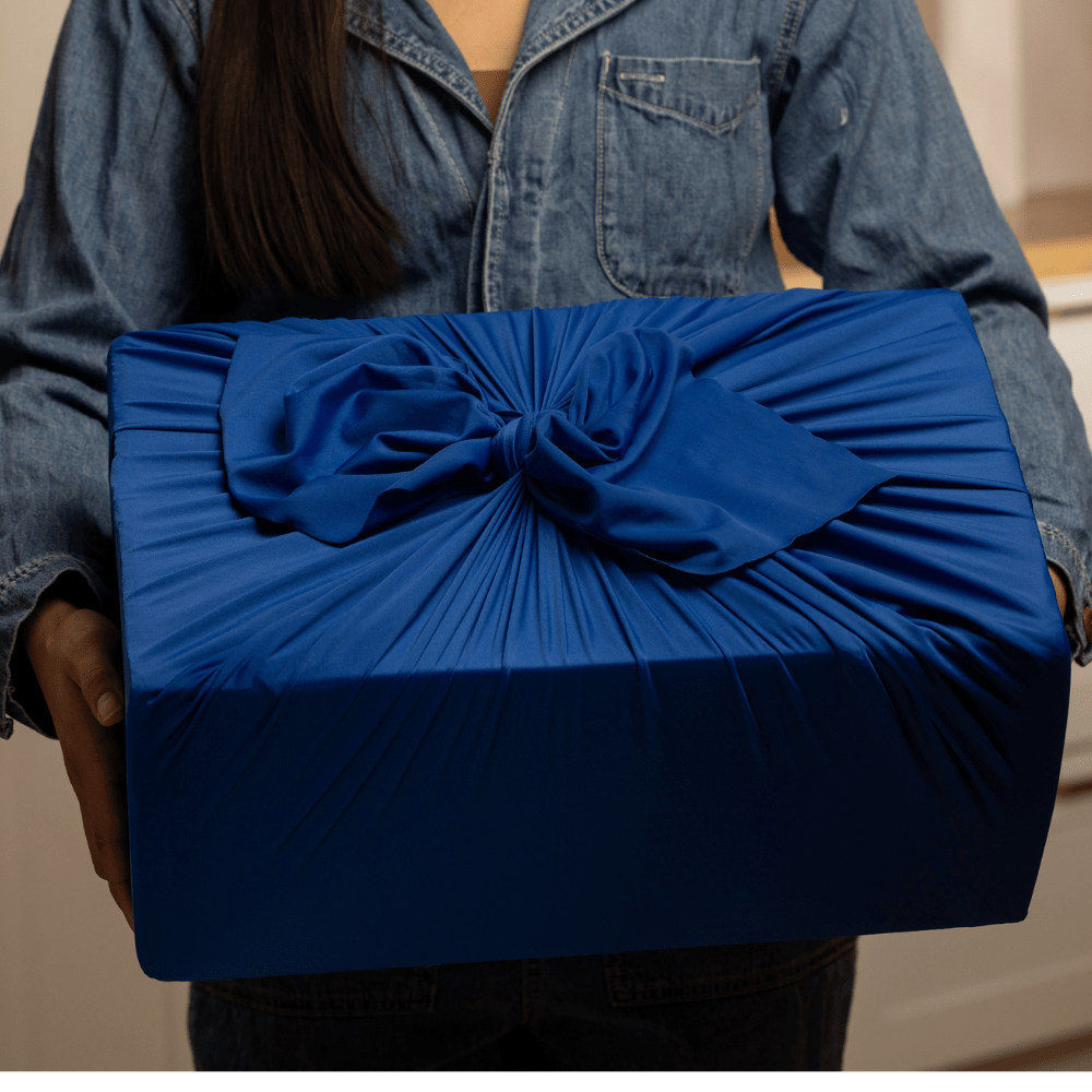 Set of 3 (S, L, XL) Reusable Cloth Furoshiki Gift Wrap | Deep Blue by Shiki Wrap