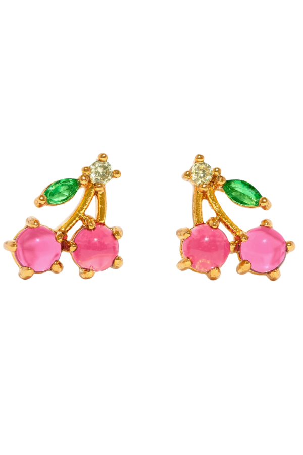 Girls Crew Cherry Stud Earrings by Dear Lucy