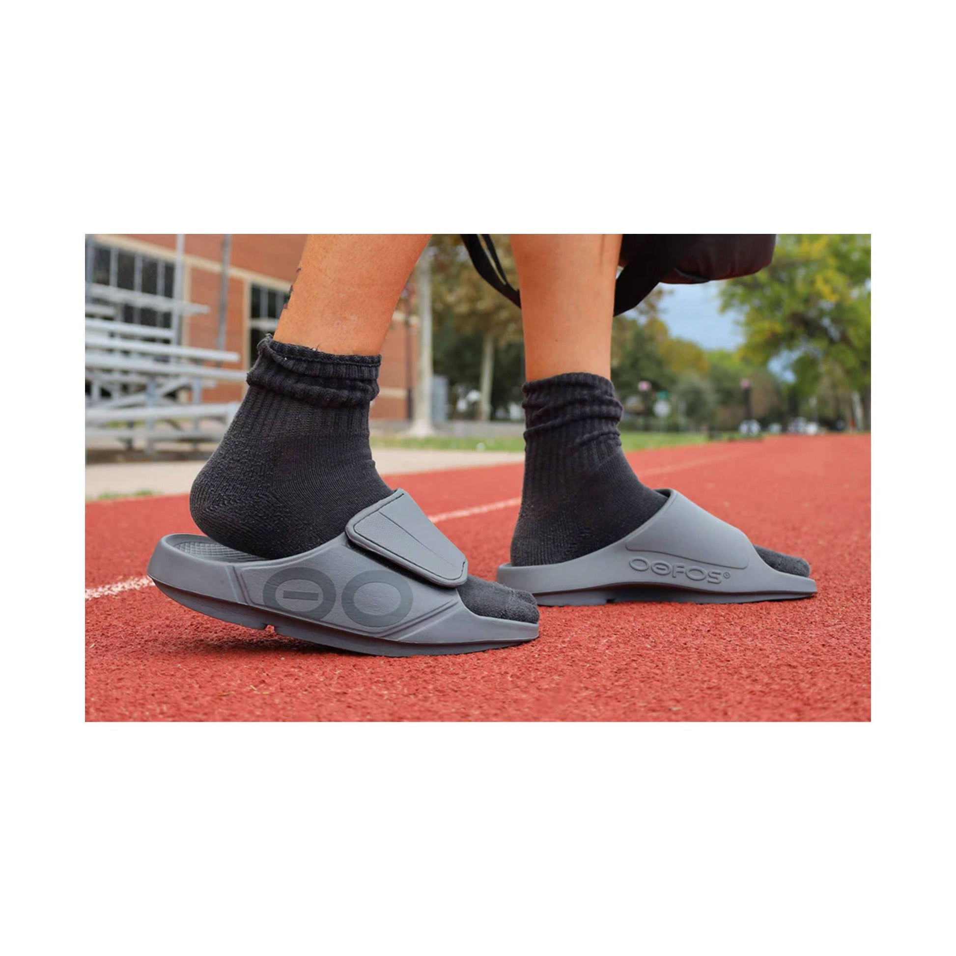 OOfos OOahh Sport Flex Slide - Slate by Lenny's Shoe & Apparel