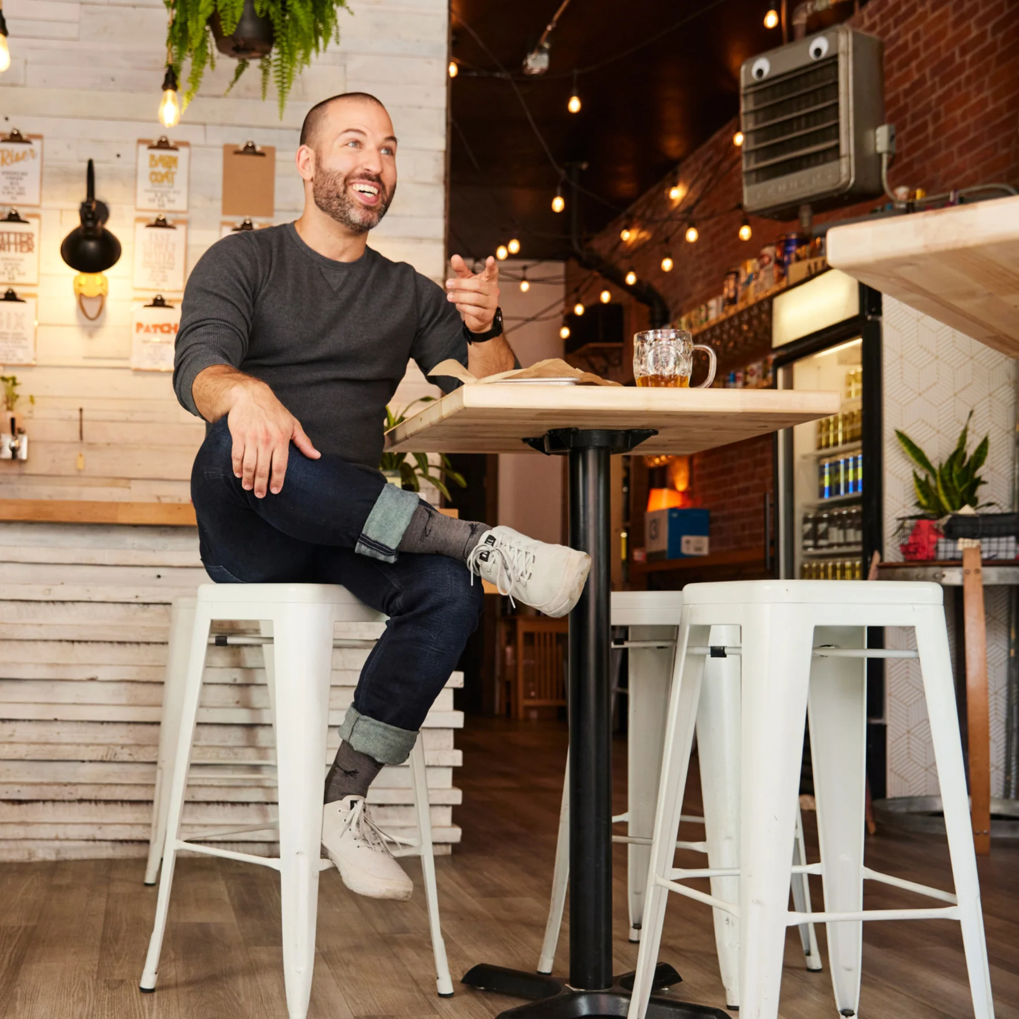 Darn Tough Vermont Men's Mcfly Crew Lightweight Lifestyle Sock - Taupe by Lenny's Shoe & Apparel