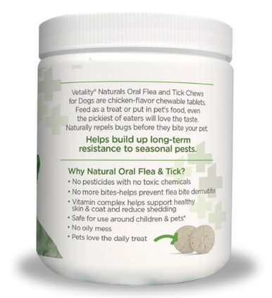 Vetality Naturals Oral Flea & Tick Chews for Dogs 120 ct