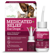 Vetality Medicated Relief Ear Drops for Pets 2fl oz