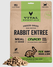 Vital Essentials Freeze Dried Mini Nibs Rabbit Cat Food 12oz