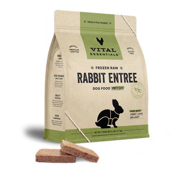 Vital Essentials Entree Dog Food Patties Frozen Rabbit 6lb