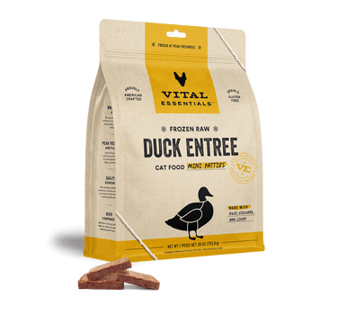 Vital Essentials Cat Food Mini Patties Raw Frozen Duck 28oz