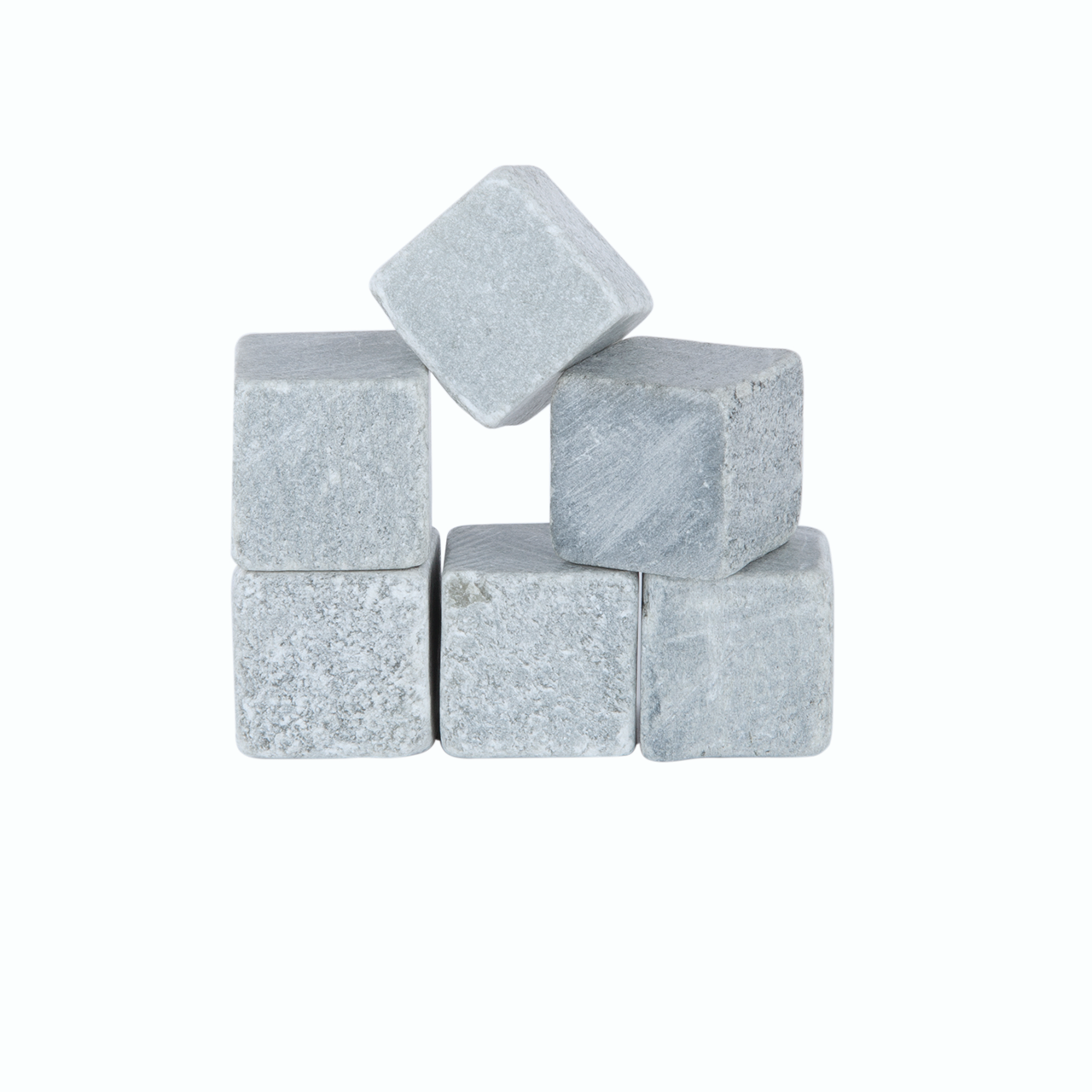 Whiskey Stones - Soapstone Cubes Glacier Rocks 6 Piece Box by Homeportonline