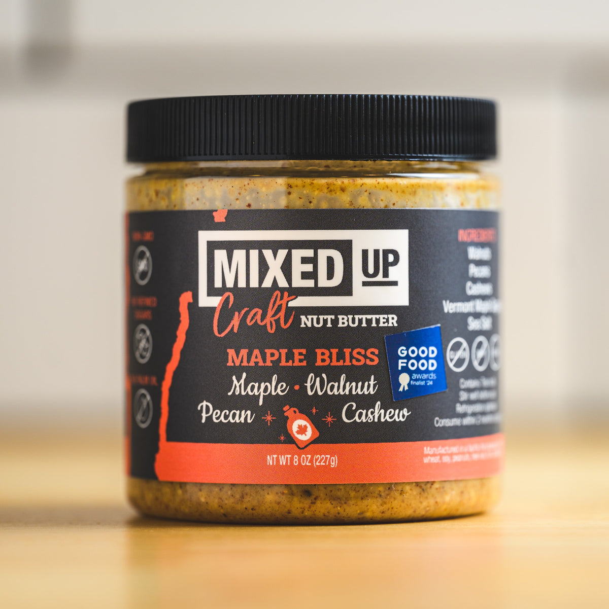 "Maple Bliss" - Maple, Walnut & Pecan Nut Butter - 8 oz by Mixed Up Foods