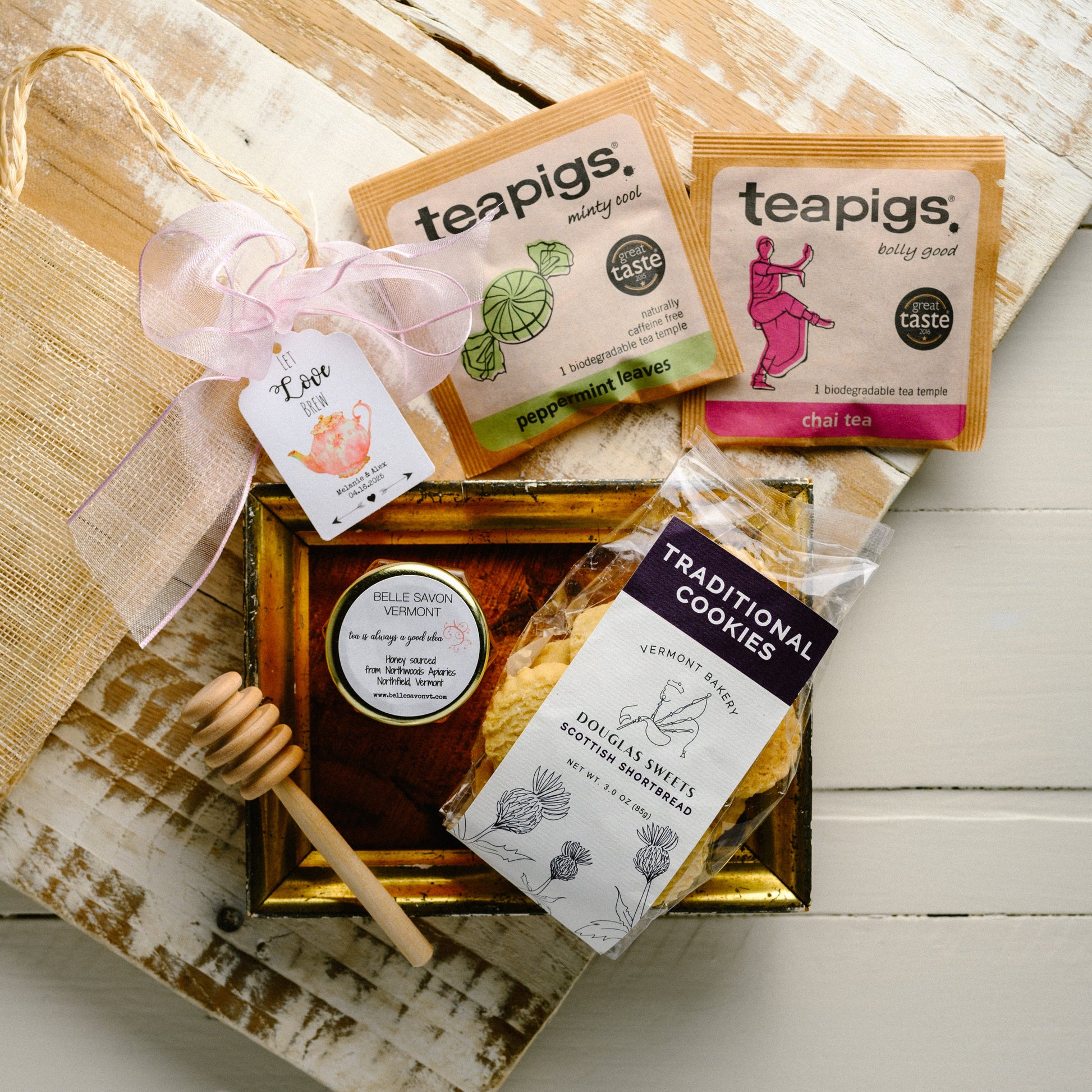 Tea Party Favor-Shortbread/Macaron and Honey-Wedding-Bridal Shower-Baby Shower-Belle Savon Vermont by Belle Savon Vermont