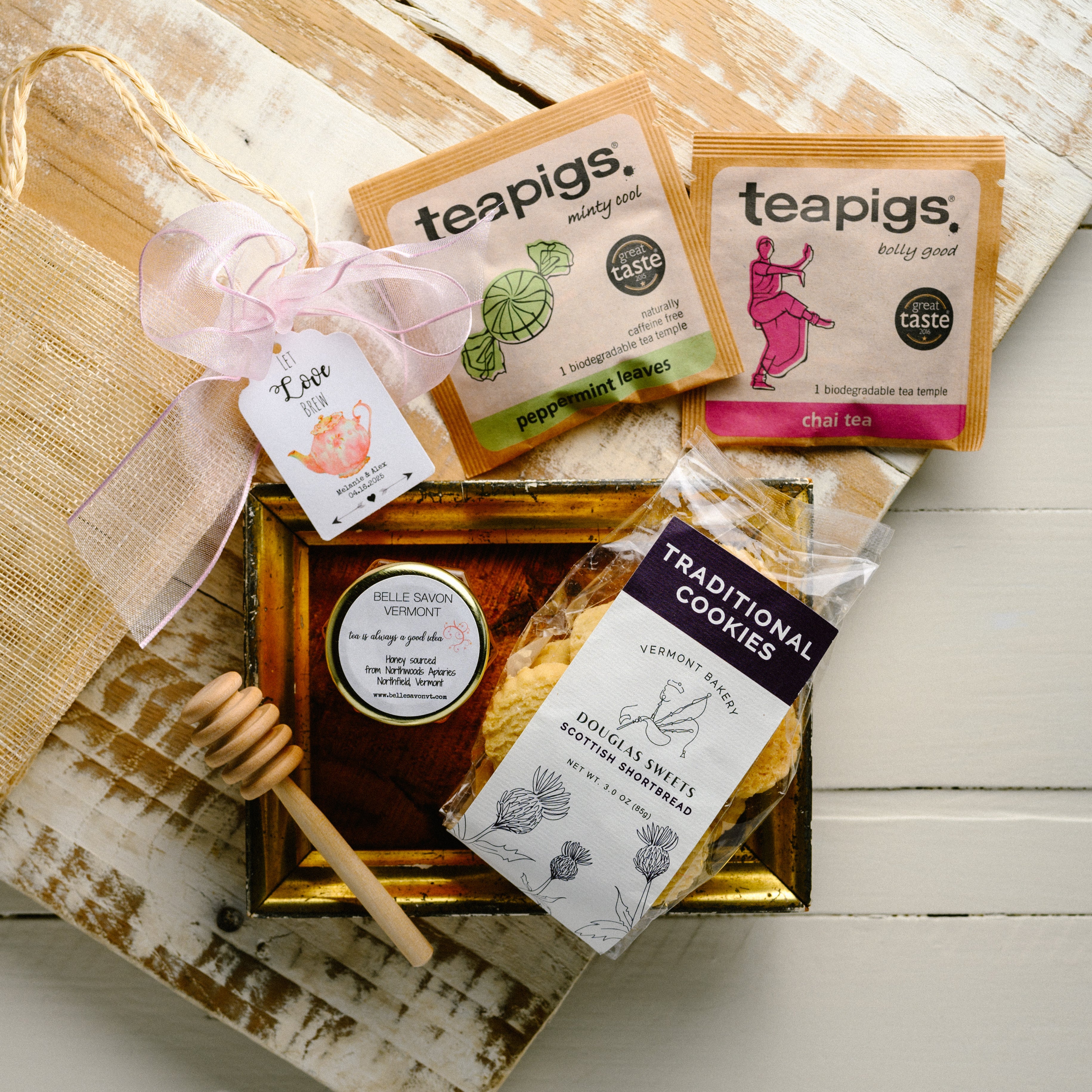 Tea Party Favor-Shortbread/Macaron and Honey-Wedding-Bridal Shower-Baby Shower-Belle Savon Vermont by Belle Savon Vermont