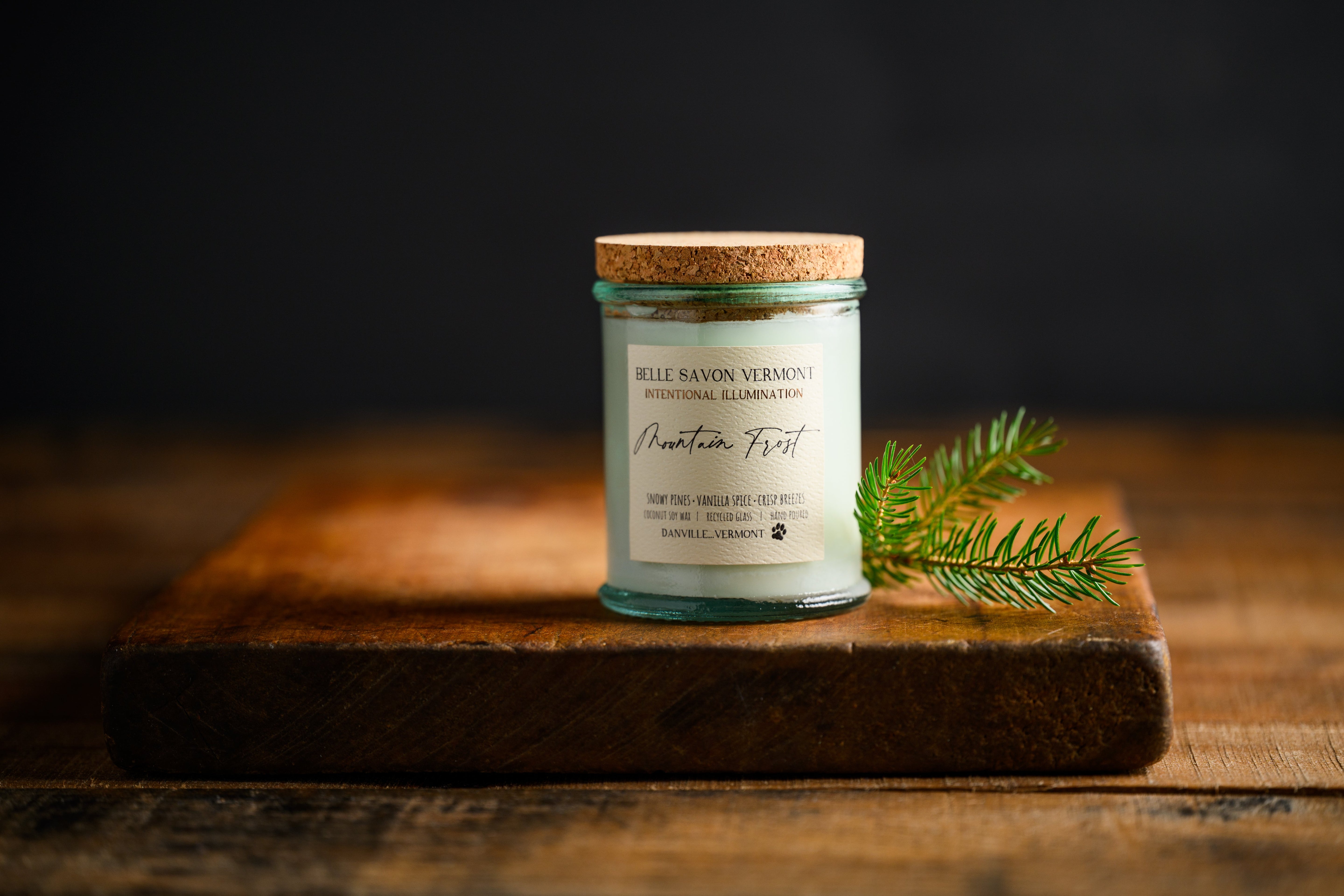 Coconut & Soy Wax Recycled Glass Container Candle-4 Ounce-Hand Poured in Vermont by Belle Savon Vermont