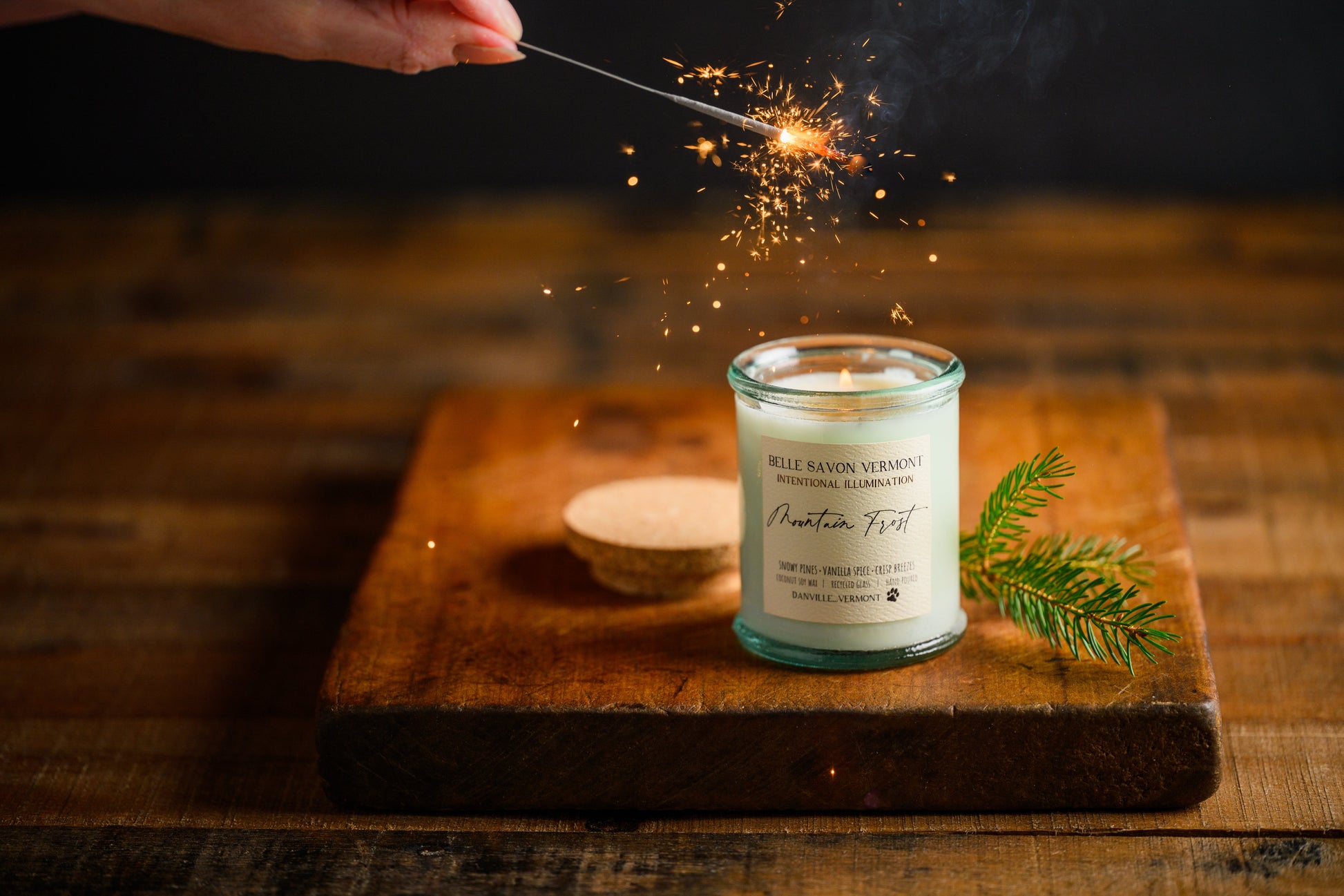 Coconut & Soy Wax Recycled Glass Container Candle-4 Ounce-Hand Poured in Vermont by Belle Savon Vermont