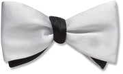White/Black Charmeuse - Reversible bow ties