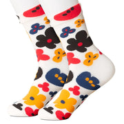 Wild Flower White Women's Socks