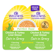 Wellness Can Cat Complete Health Duo Grain Free Chic Turkey Liver Gravy 2.64oz