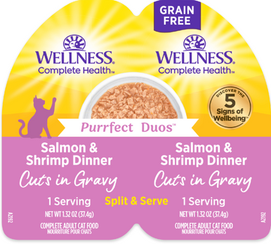 Wellness Can Cat Complete Health Duos Grain Free Salmon & Shrimp Gravy 2.64oz